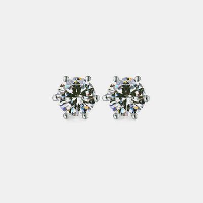 Artificial Gemstone Copper Stud Earrings - 808Lush