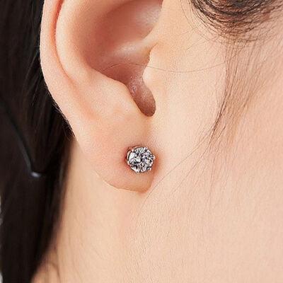 Artificial Gemstone Copper Stud Earrings - 808Lush
