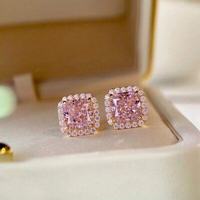 Artificial Gemstone Square Stud Earrings - 808Lush