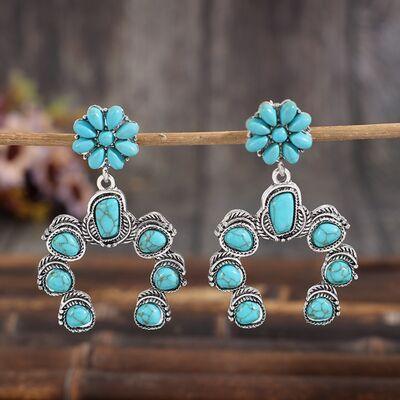 Artificial Turquoise Alloy Dangle Earrings - 808Lush