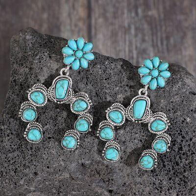 Artificial Turquoise Alloy Dangle Earrings - 808Lush