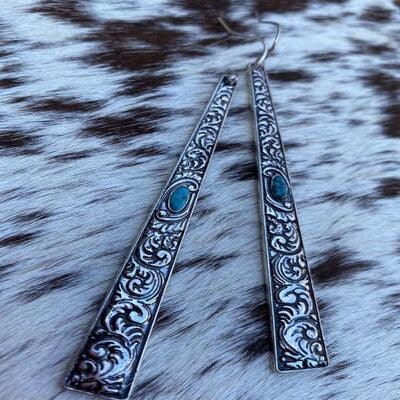 Artificial Turquoise Bar Earrings - 808Lush