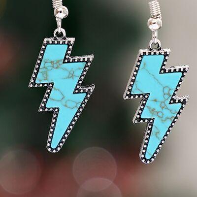 Artificial Turquoise Lightning Dangle Earrings - 808Lush