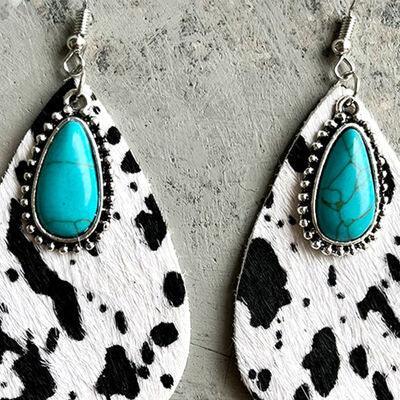 Artificial Turquoise Teardrop Earrings - 808Lush