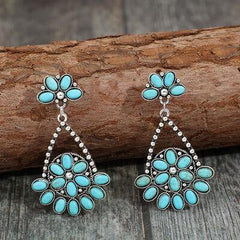 Artificial Turquoise Teardrop Earrings - 808Lush