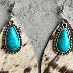 Artificial Turquoise Teardrop Earrings - 808Lush