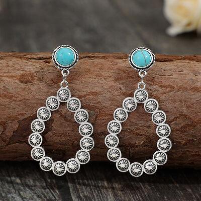 Artificial Turquoise Teardrop Earrings - 808Lush