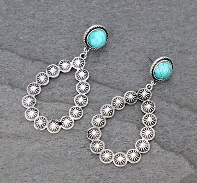 Artificial Turquoise Teardrop Earrings - 808Lush