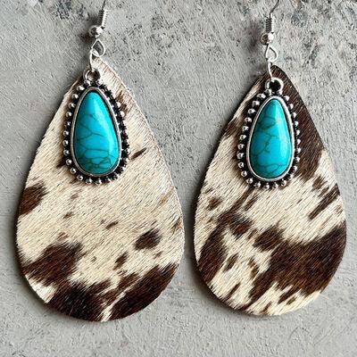 Artificial Turquoise Teardrop Earrings - 808Lush