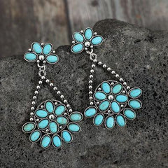 Artificial Turquoise Teardrop Earrings - 808Lush