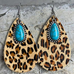 Artificial Turquoise Teardrop Earrings - 808Lush