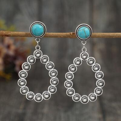 Artificial Turquoise Teardrop Earrings - 808Lush