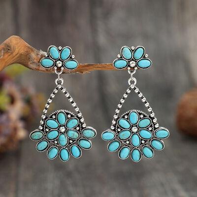 Artificial Turquoise Teardrop Earrings - 808Lush