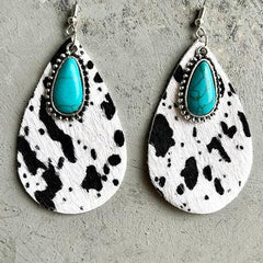 Artificial Turquoise Teardrop Earrings - 808Lush