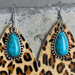 Artificial Turquoise Teardrop Earrings - 808Lush