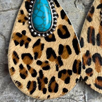 Artificial Turquoise Teardrop Earrings - 808Lush