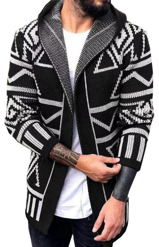 Autumn And Winter Models Cardigan Sweater In The Long Jacquard Knitwear Jacket - 808Lush