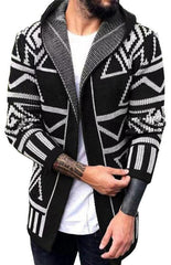 Autumn And Winter Models Cardigan Sweater In The Long Jacquard Knitwear Jacket - 808Lush