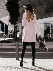 Autumn and winter long sleeve double breasted woolen coat - 808Lush