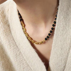 Bead Detail 18K Gold-Plated Necklace - 808Lush