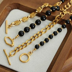 Bead Detail 18K Gold-Plated Necklace - 808Lush