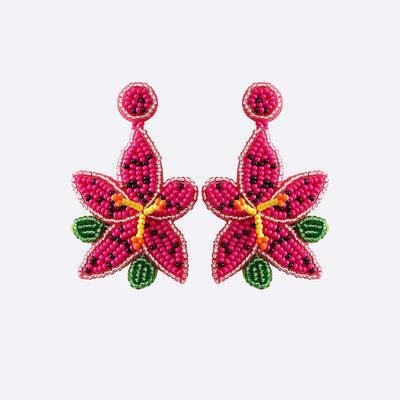 Bead Stainless Steel Flower Dangle Earrings - 808Lush