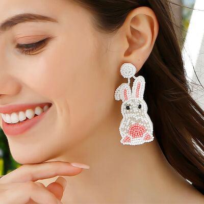 Bead Stainless Steel Rabbit Dangle Earrings - 808Lush