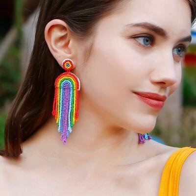 Bead Stainless Steel Rainbow Dangle Earrings - 808Lush