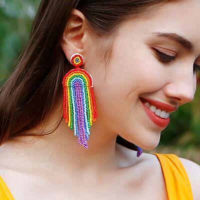 Bead Stainless Steel Rainbow Dangle Earrings - 808Lush