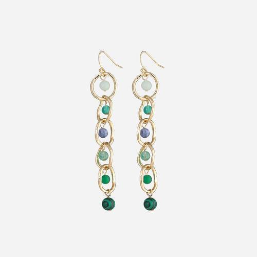 Beaded Alloy Dangle Earrings - 808Lush