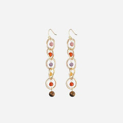 Beaded Alloy Dangle Earrings - 808Lush