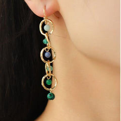 Beaded Alloy Dangle Earrings - 808Lush