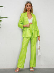 Blazer, straight wide-leg trousers two-piece suit - 808Lush