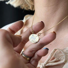 Brass 18K Gold-Plated Coin Shape Pendant Necklace - 808Lush