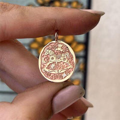 Brass 18K Gold-Plated Coin Shape Pendant Necklace - 808Lush