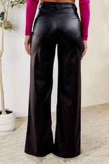 Buttoned High Waist Pants with Pockets - 808Lush