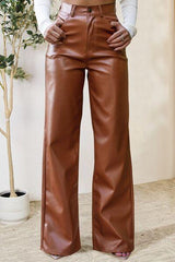 Buttoned High Waist Pants with Pockets - 808Lush