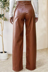 Buttoned High Waist Pants with Pockets - 808Lush