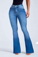 Buttoned Long Jeans - 808Lush