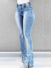 Buttoned Slit Jeans - 808Lush