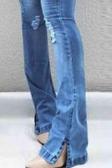 Buttoned Slit Jeans - 808Lush