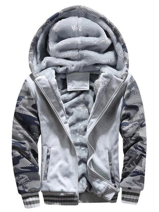 Camouflage sweater men's casual sports cardigan sweater jacket to keep warm - 808Lush