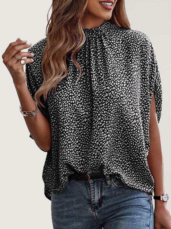 Casual Fashion Printed Slit Dolman Sleeve Top Women - 808Lush