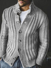 Casual Single Breasted Knit Sweater Lapel Long Sleeve Sweater Jacket Men - 808Lush