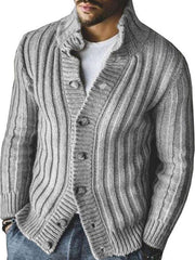 Casual Single Breasted Knit Sweater Lapel Long Sleeve Sweater Jacket Men - 808Lush