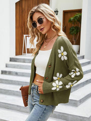 Casual knitted cardigan jacket loose college style sweater cardigan - 808Lush