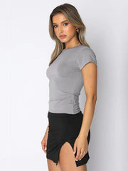 Casual round neck pullover all-match breathable T-shirt - 808Lush