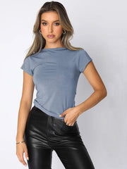 Casual round neck pullover all-match breathable T-shirt - 808Lush