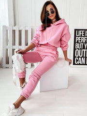 Casual sports hooded long-sleeved trousers two-piece suit SET - 808Lush