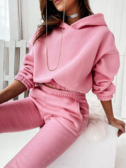 Casual sports hooded long-sleeved trousers two-piece suit SET - 808Lush